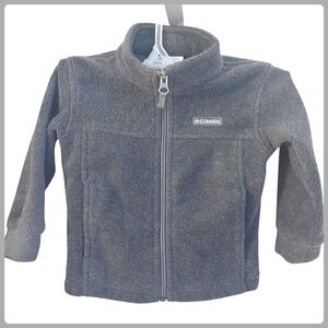 Columbia Kids Fleece Jacket Full Zip Gray 2T Boys Girls Unisex Outdoor Warm